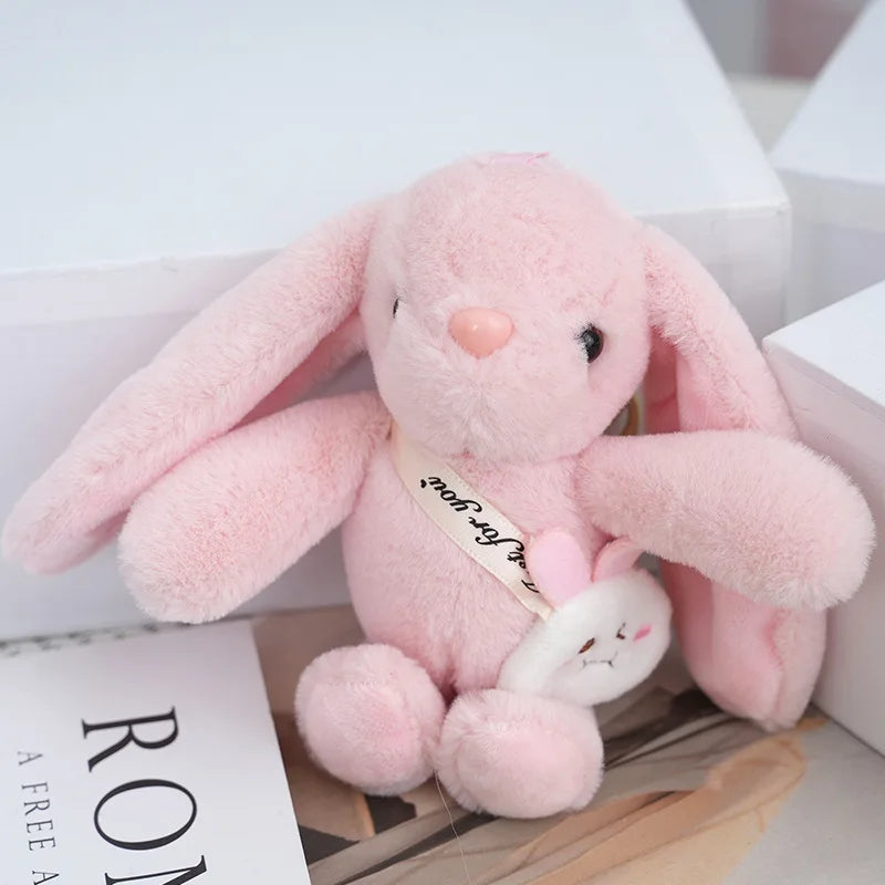 ふわふわ 垂れ耳 うさぎのぬいぐるみ お花付き