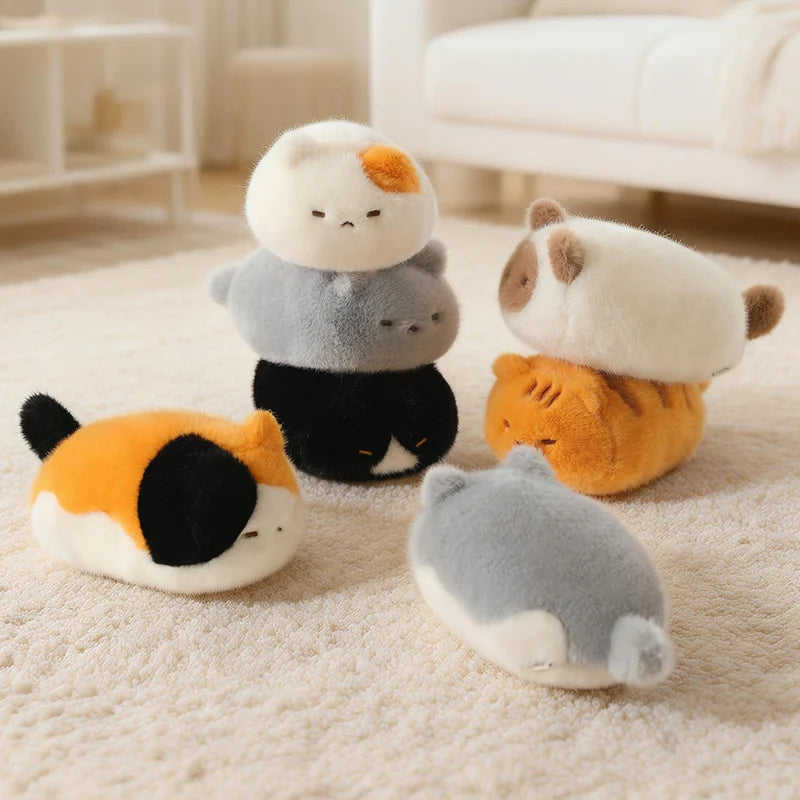 13cm Black Lying Cat Siamese Kitten Plush Toy Cartoon Lifelike Kitten Dolls Animal Artificial Touch Doll Kids Girls Birthday Gif