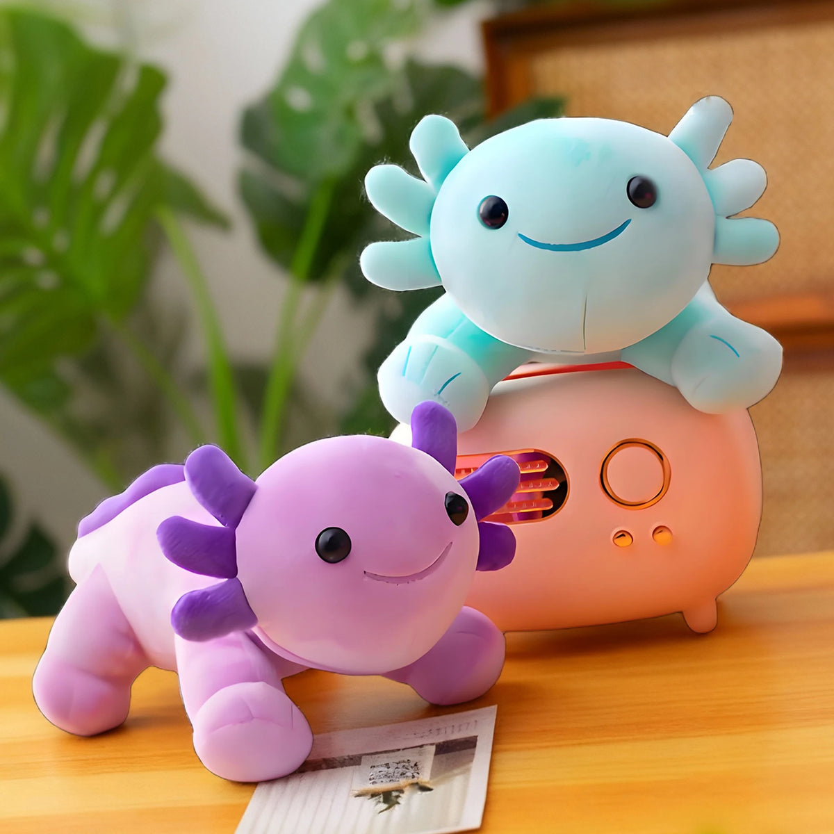 カラフルな ふわふわ ウーパールーパー ぬいぐるみ