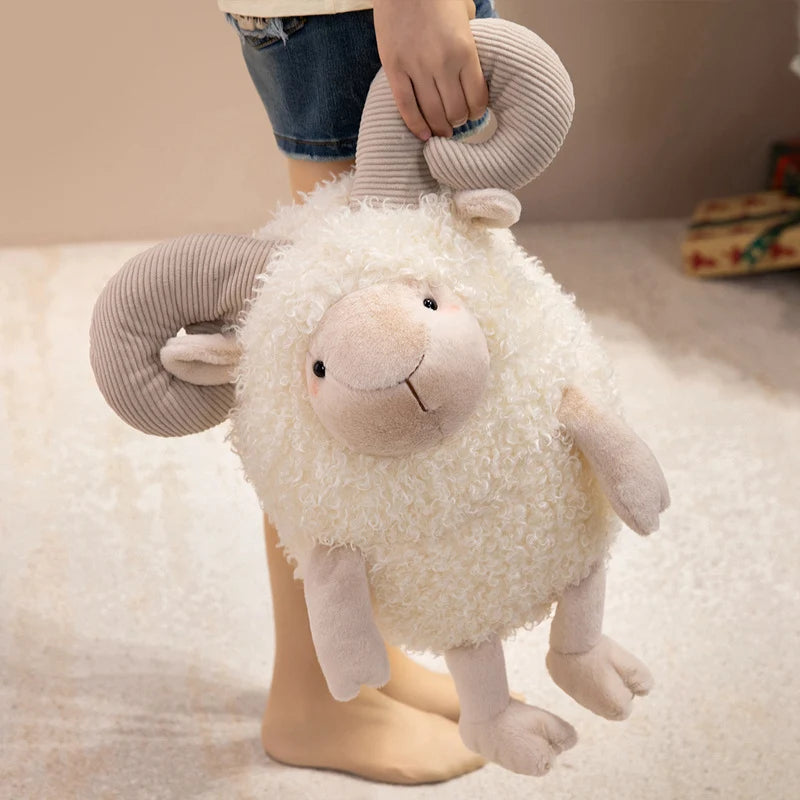 Cute Sheep Plush Toy Kawaii Stuffed Animal Soft Lamb Doll Fluffy Plushie Gift for Kids Baby Nursery Decor Birthday Christmas Gif