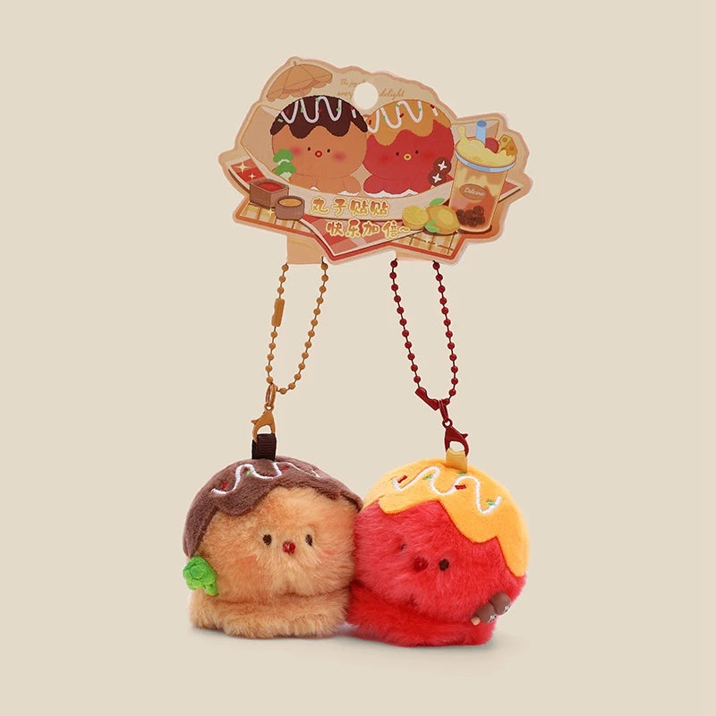 ぷっくり可愛い 料理モチーフ ぬいぐるみ マスコットキーホルダー イラストカード付き