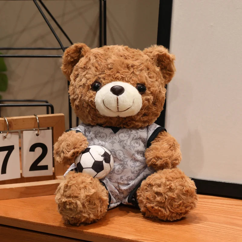 クリーム色のサッカー ドイツ代表 ユニフォーム テディベア ボール付き