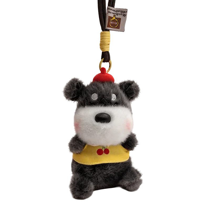 ふわふわ子犬のさくらんぼ衣装ぬいぐるみキーホルダー