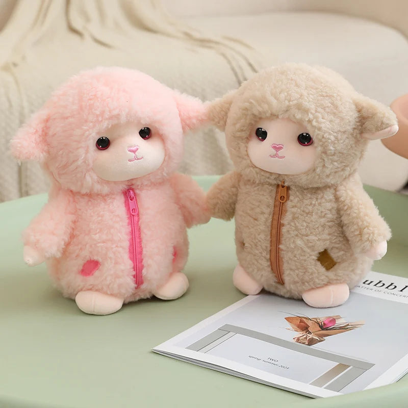 ふわふわ フード付き ジッパー ひつじ ぬいぐるみ