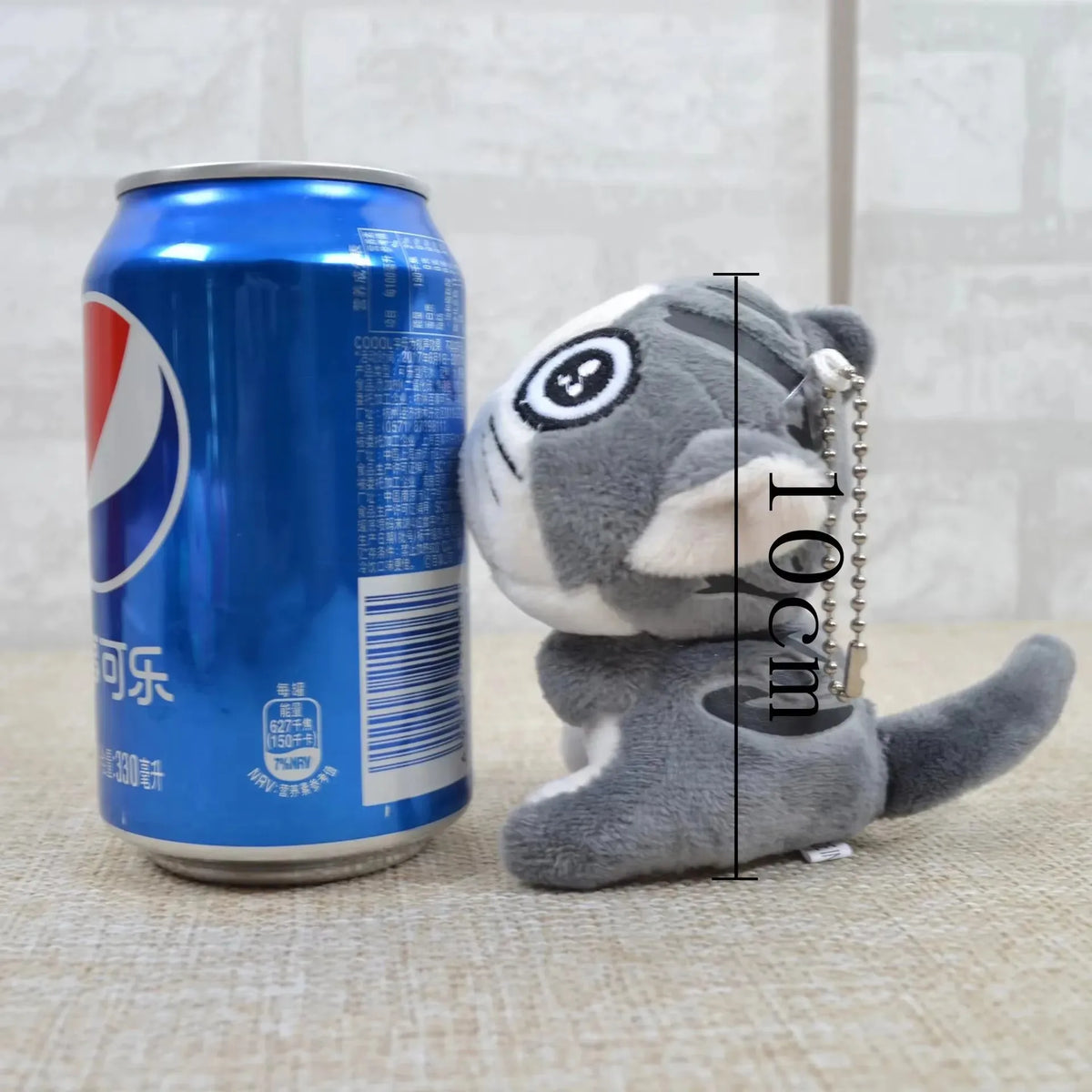 10cm Mini Cute Cat Plush Stuffed Kitten Key Chain Plush Toys Animal Stuffed Sitting Doll Key Ring Chain Pendant Toy Kids Gift