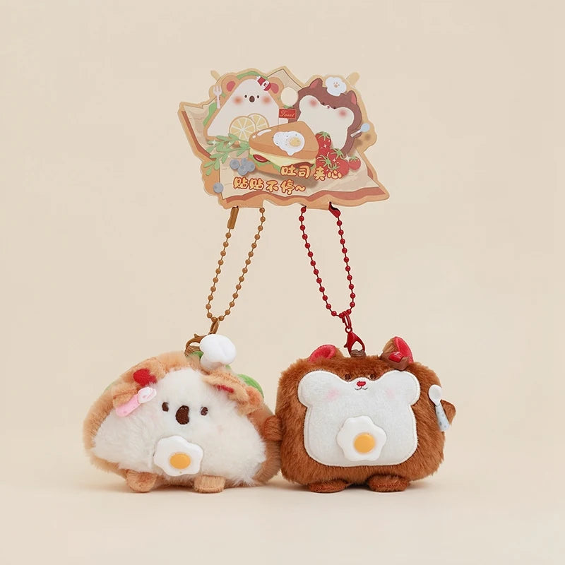 ぷっくり可愛い 料理モチーフ ぬいぐるみ マスコットキーホルダー イラストカード付き