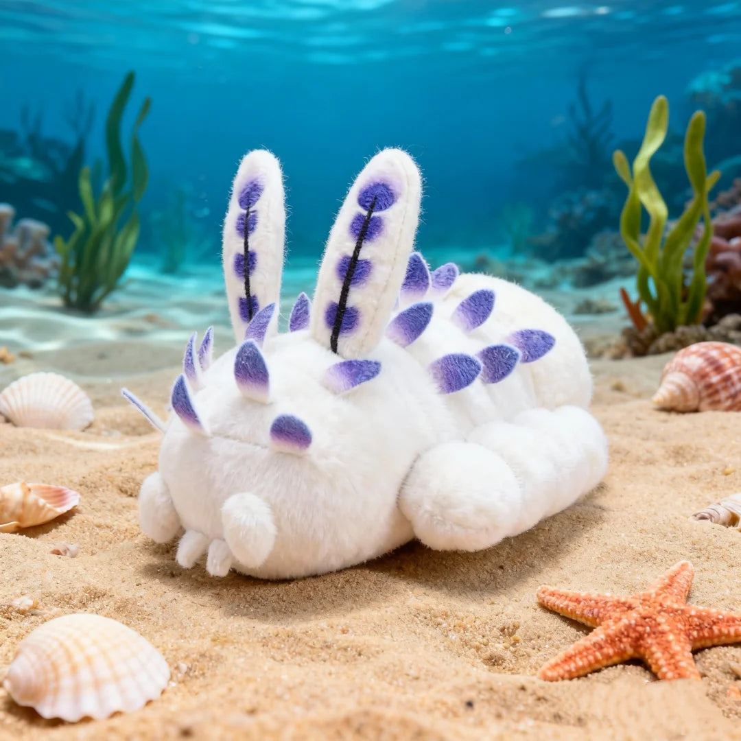 可愛い ふわふわ 海のウサギ ぬいぐるみ 白と紫
