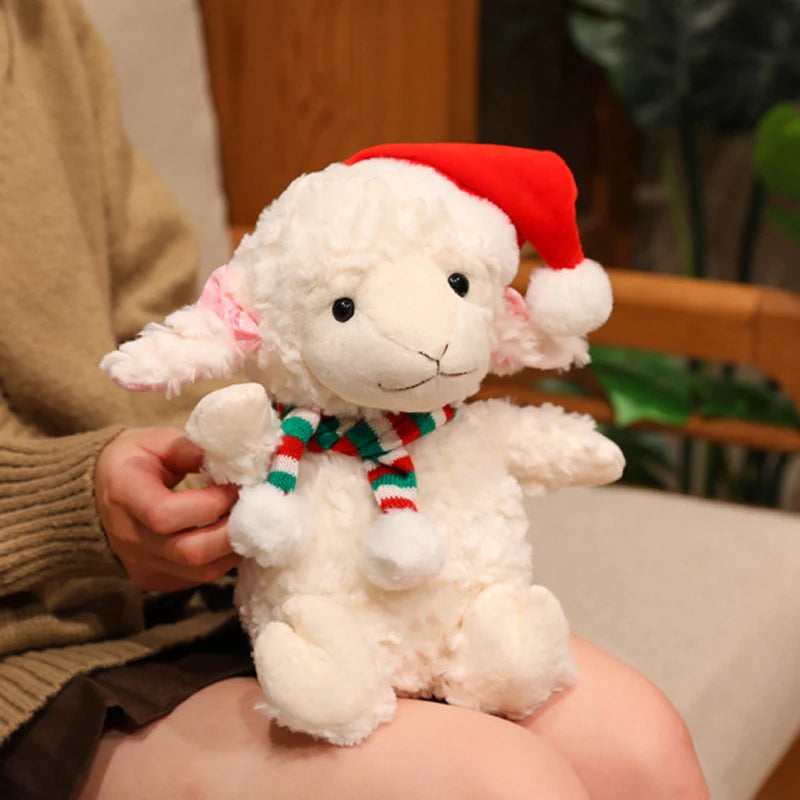 15/22/28cm Cute Soft Christmas Sheep Plush Toys Soft Lamb Plush Dolls Stuffed Sheep Plushie Baby Toys Birthday Gifts for Kids