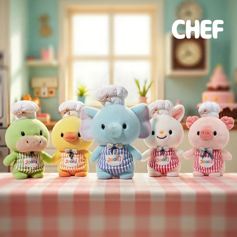 25cm Chef Rabbit Plush Toys Simulation Ducks, Baby Elephant, Dinosaurs, Pig Anime Fluffty Toy Soft Doll Plush Kids Birthday Gift