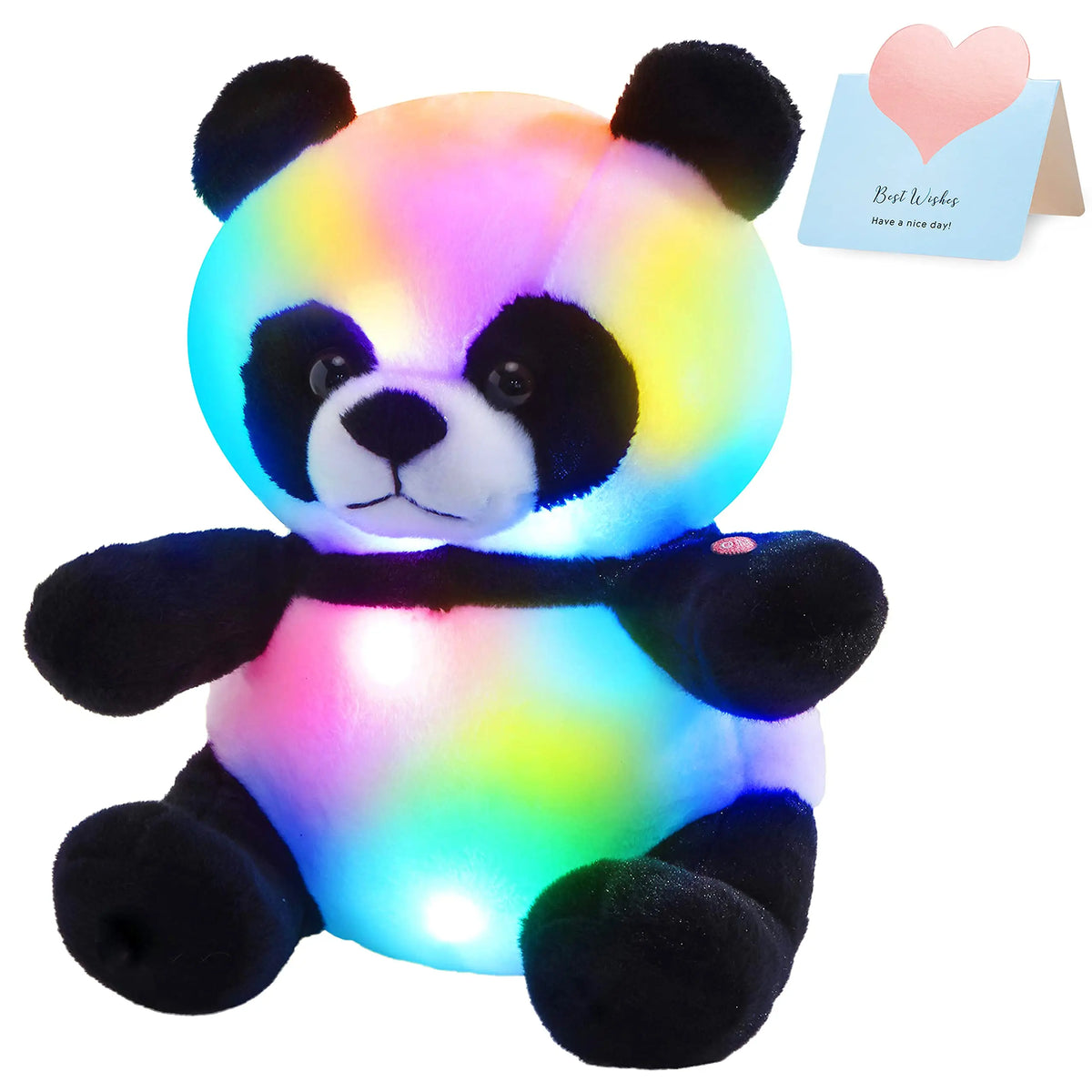 LED Panda Stuffed Animal Glow Soft Bear Plush Toys Light up in Dark Family Companion with Night Lights  Gift for Kids Christmas