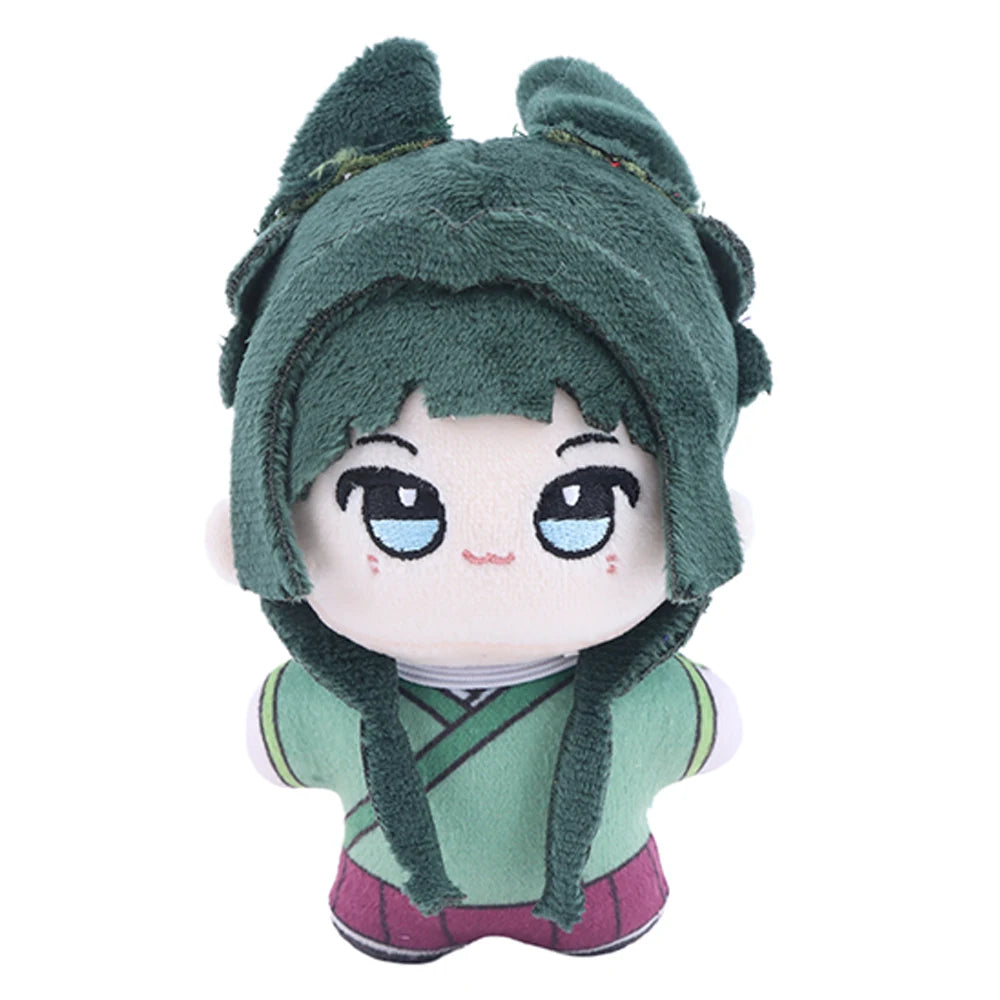 かわいい ちびキャラ ぬいぐるみ 紫の和装と緑のフード 2個セット