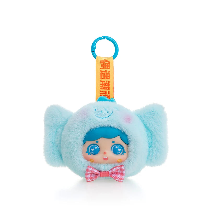 ふわふわ ピンク クマ耳 天使の羽 ぬいぐるみ キーホルダー