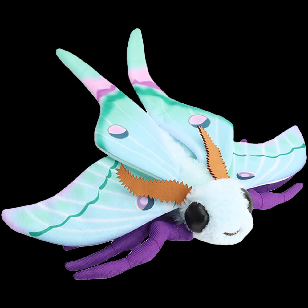 30cm Cute Insect Silkworm Moth Plush Toys Fidelity Luna Moth Plushie Insect Lifelike Luna Moth Stuffed Animals Kawaii Kids Toys