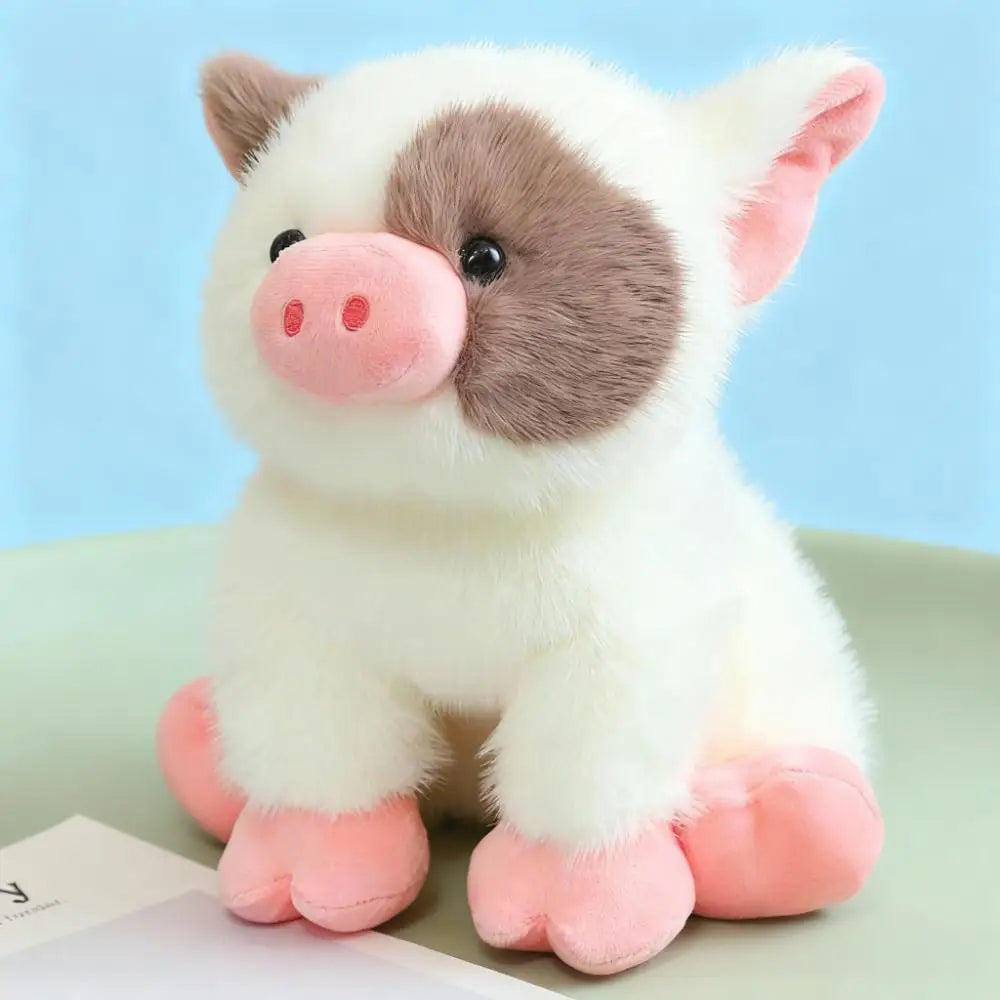 茶色いブチ豚のふわふわぬいぐるみ