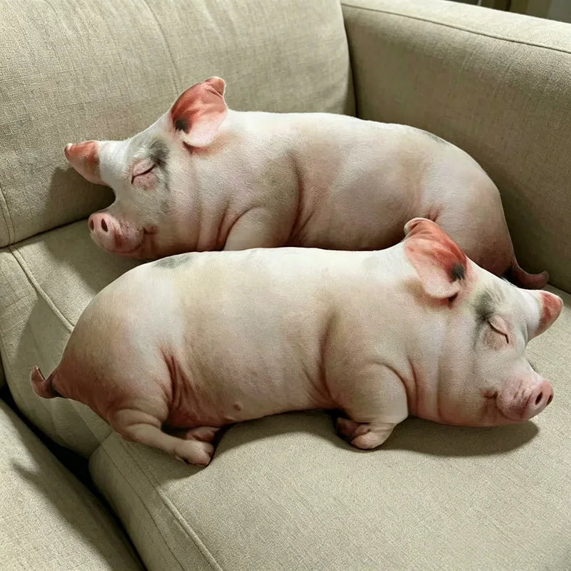 リアルな眠る豚のぬいぐるみクッション