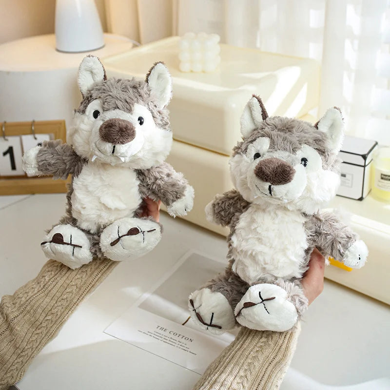 24cm Cute Fluffy Wolf Plush Toys Soft Cartoon Grey Wolf Soft Stuffed Animals Doll Kids Birthday Gift Accompany the Sleeping Doll