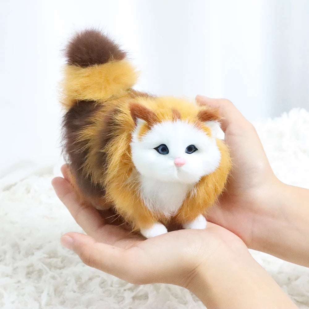 ふわふわリアルな子猫のミニチュアぬいぐるみ