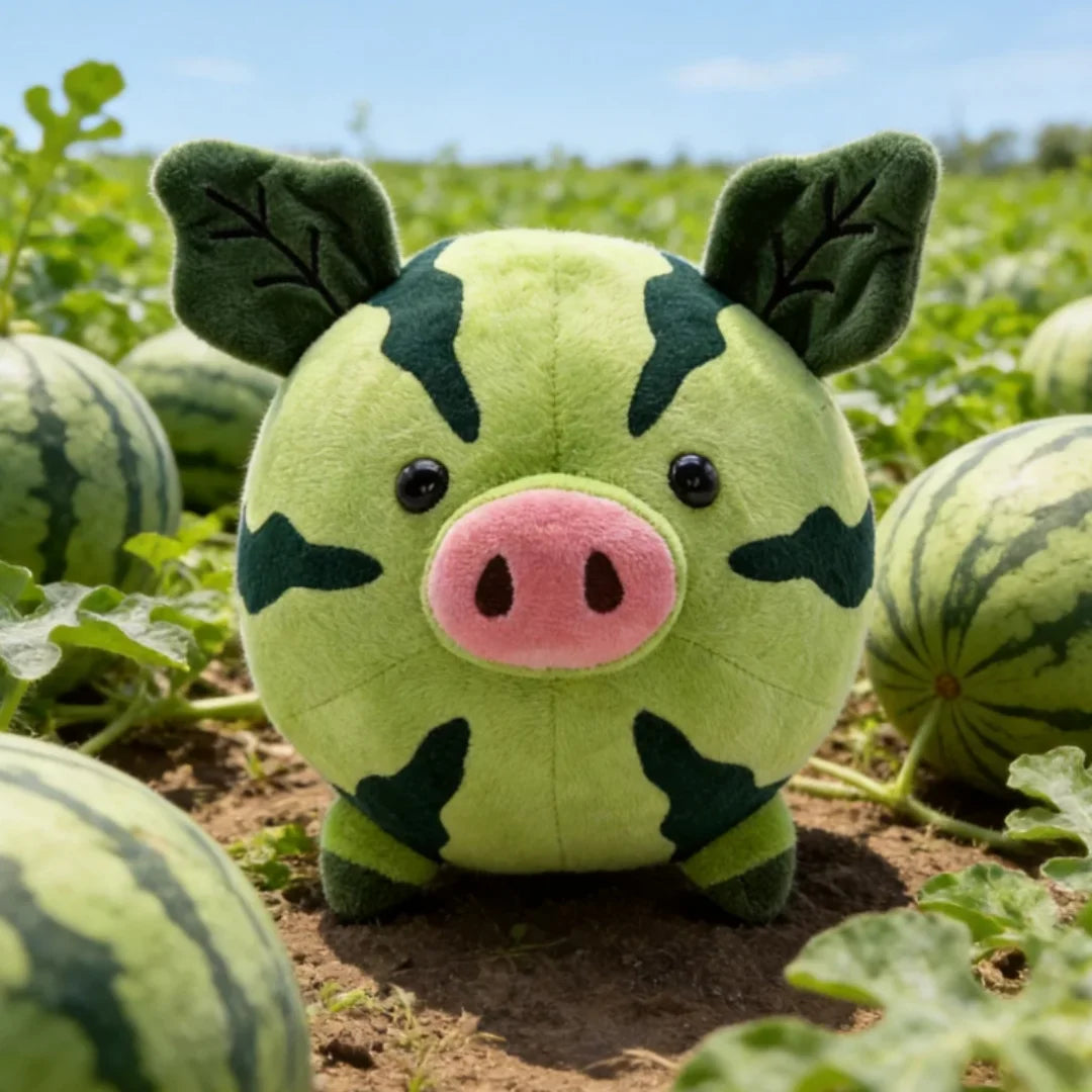 かわいい すいか柄 ぶた ぬいぐるみ