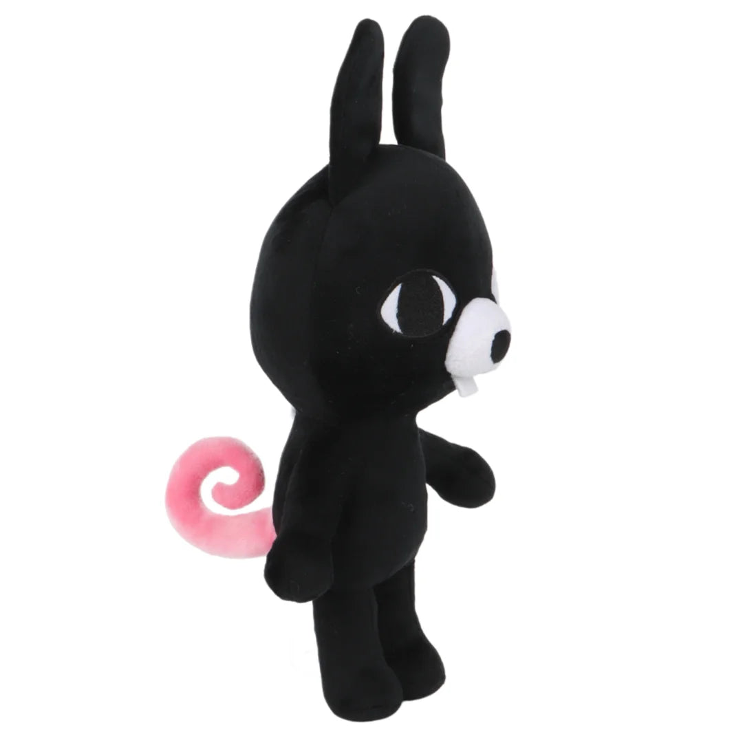 ピンクしっぽと出っ歯の黒うさぎぬいぐるみ