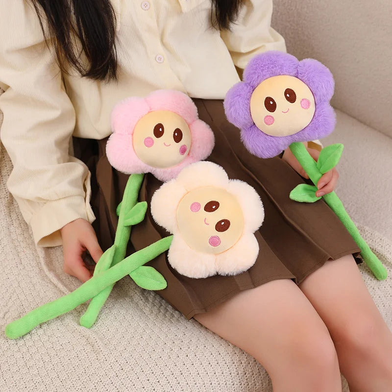 ふわふわ 茎付き カラフル お花 ぬいぐるみ