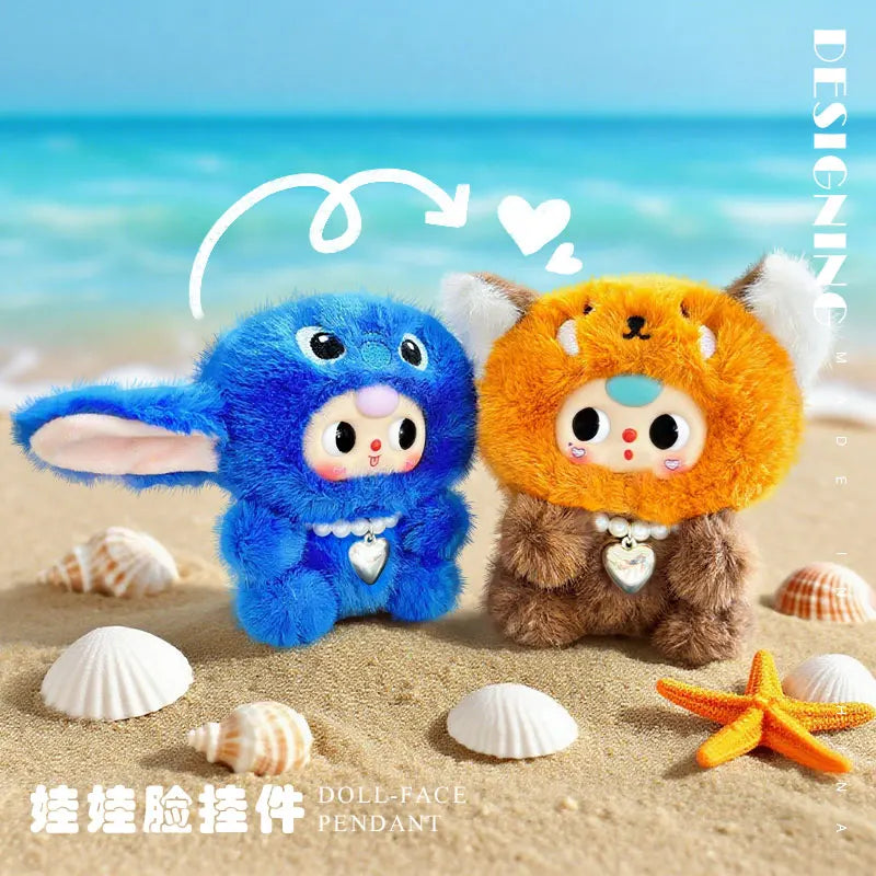 キュートな もこもこ アニマル 着ぐるみ パール ネックレス マスコット