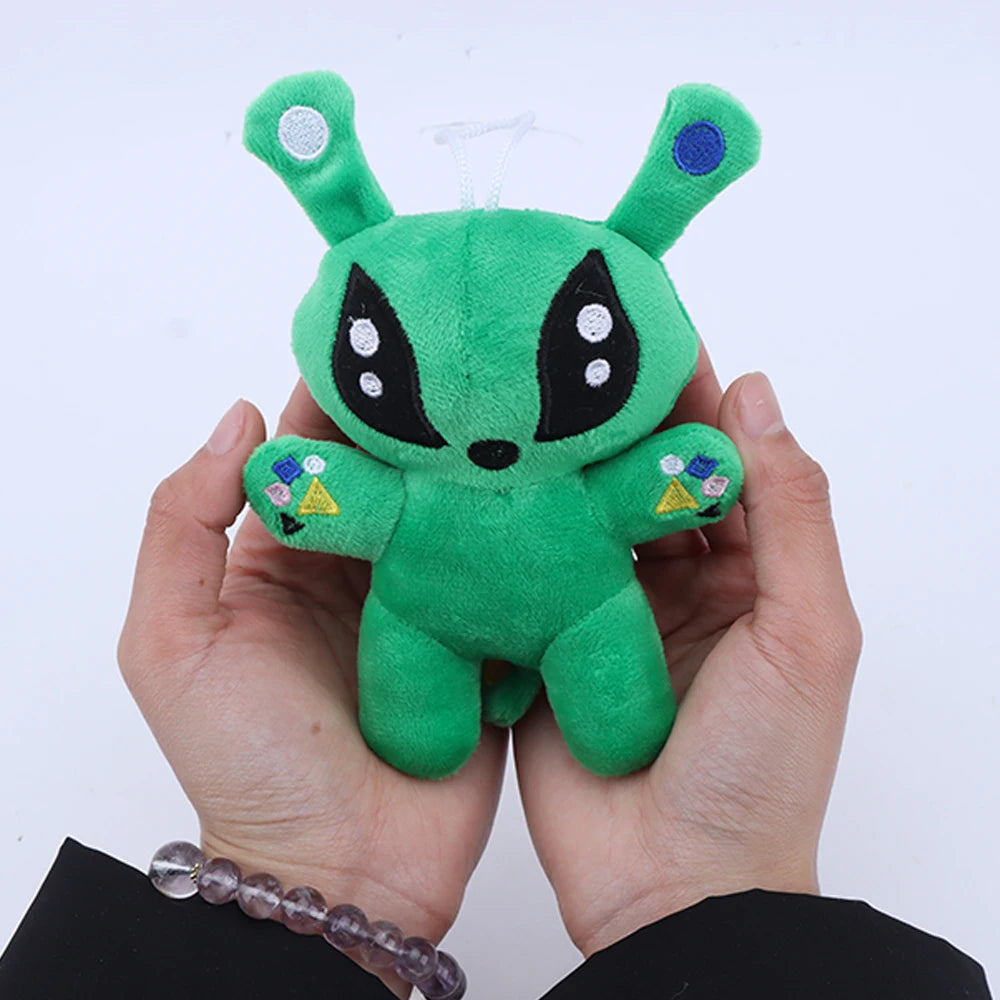 鮮やかな緑の宇宙人ぬいぐるみキーホルダー