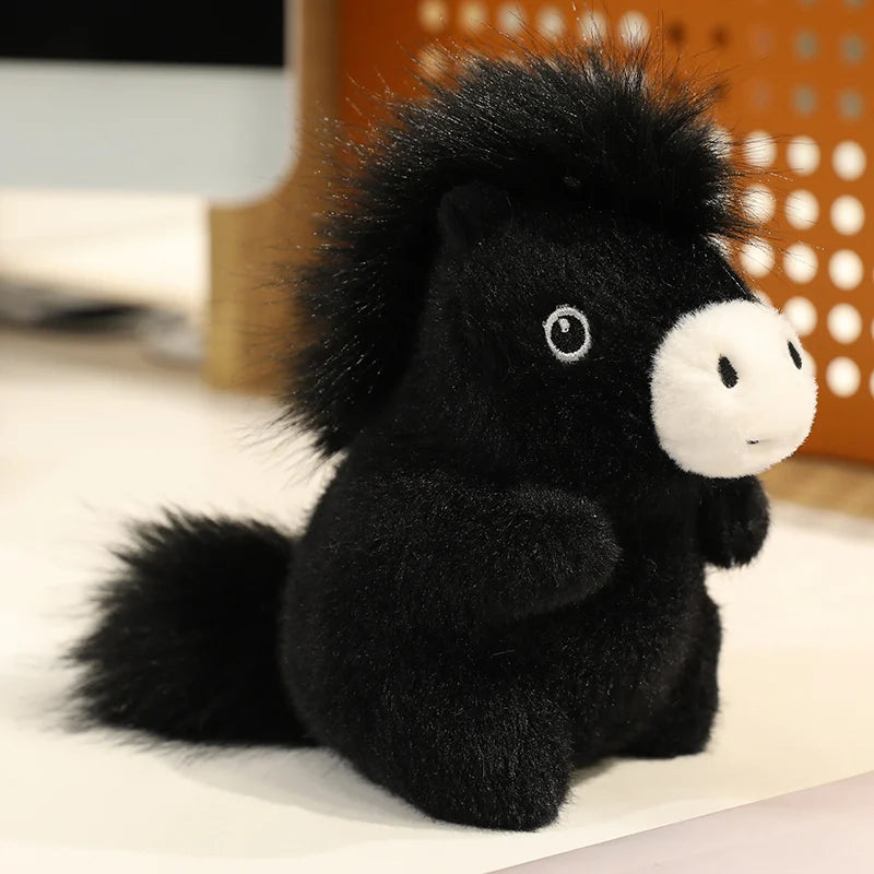 かわいい ふわふわ ポニー ぬいぐるみ 白と茶色の2個セット
