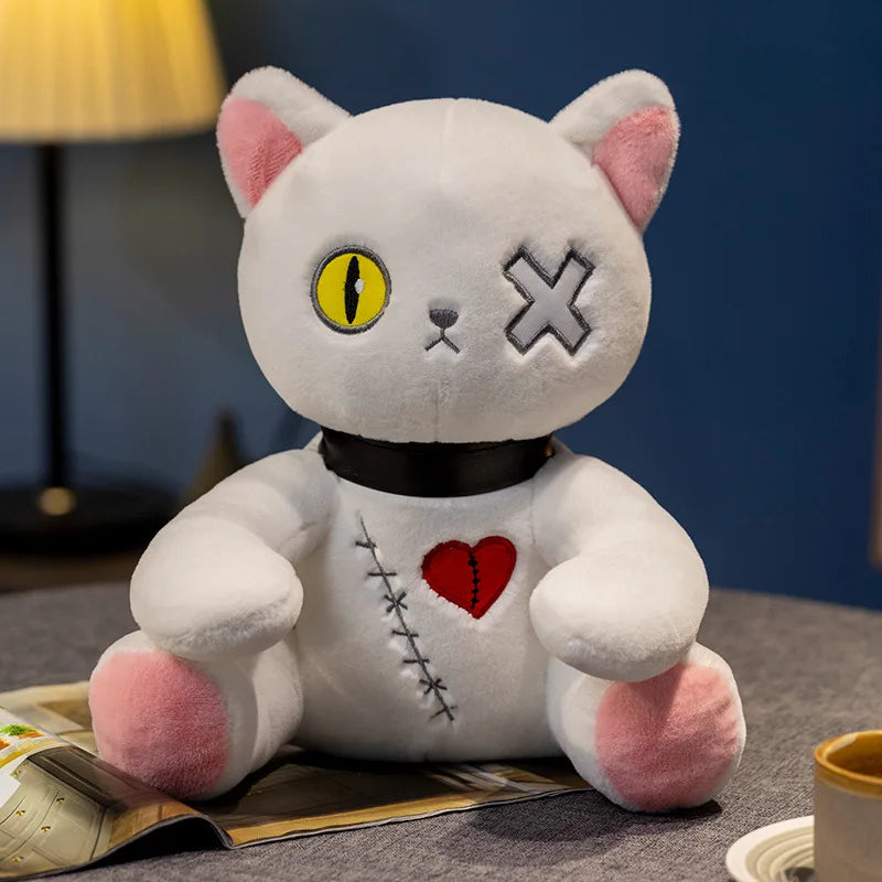25cm Mood Cat Plush Toy Tuffed Dark Series Gothic Lolita Stuffed Animal Plush Cat Plushie Birthday Gift Toys for Kids Room Decor