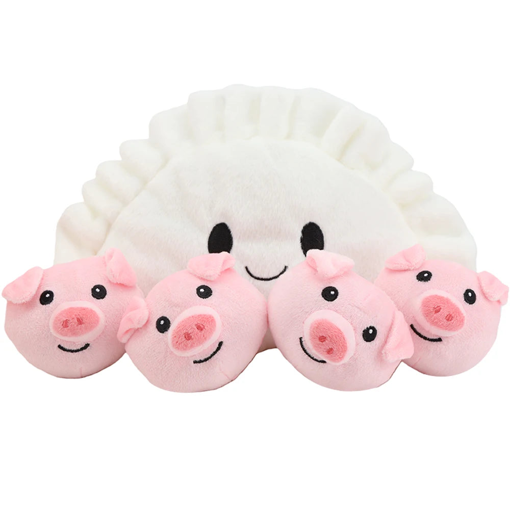 餃子 もちもち ぬいぐるみ ピンクの子豚4匹セット