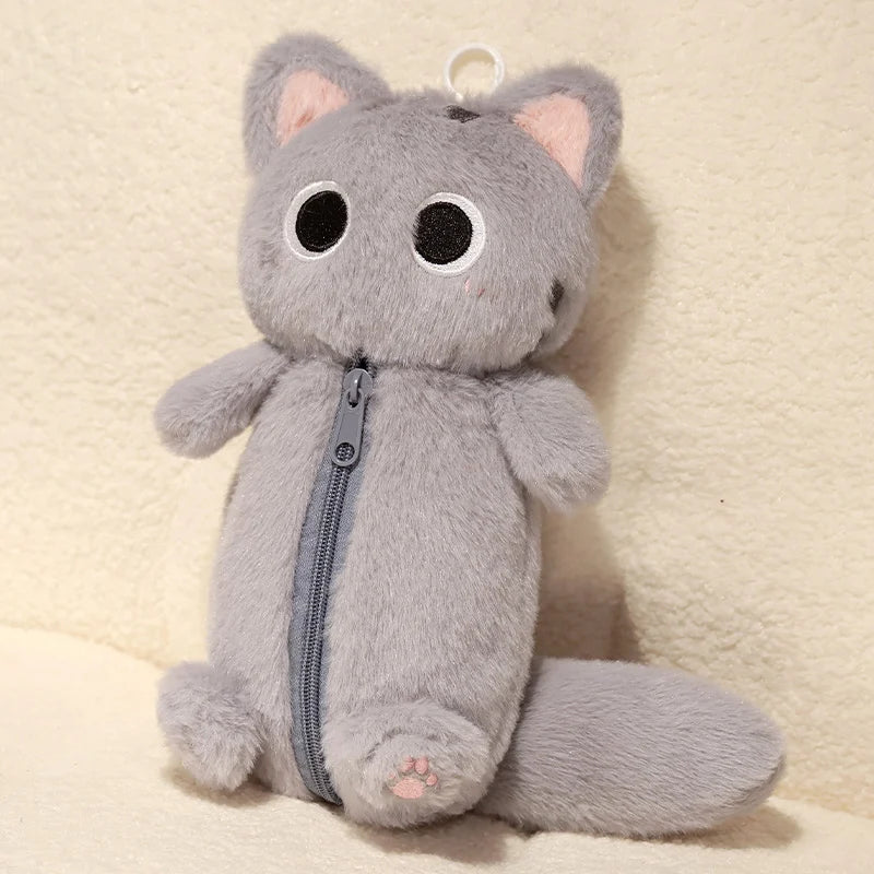 かわいい グレーの ふわふわ ぬいぐるみ ティッシュケース