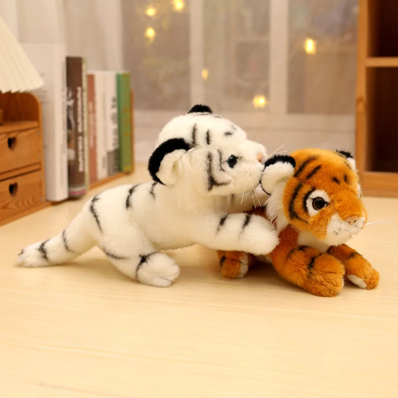 4Styles Simulation Baby Tiger Plush Toy Stuffed Soft Wild Animal Forest Tiger Pillow Dolls For Kids Boys Birthday Gifts Valentin