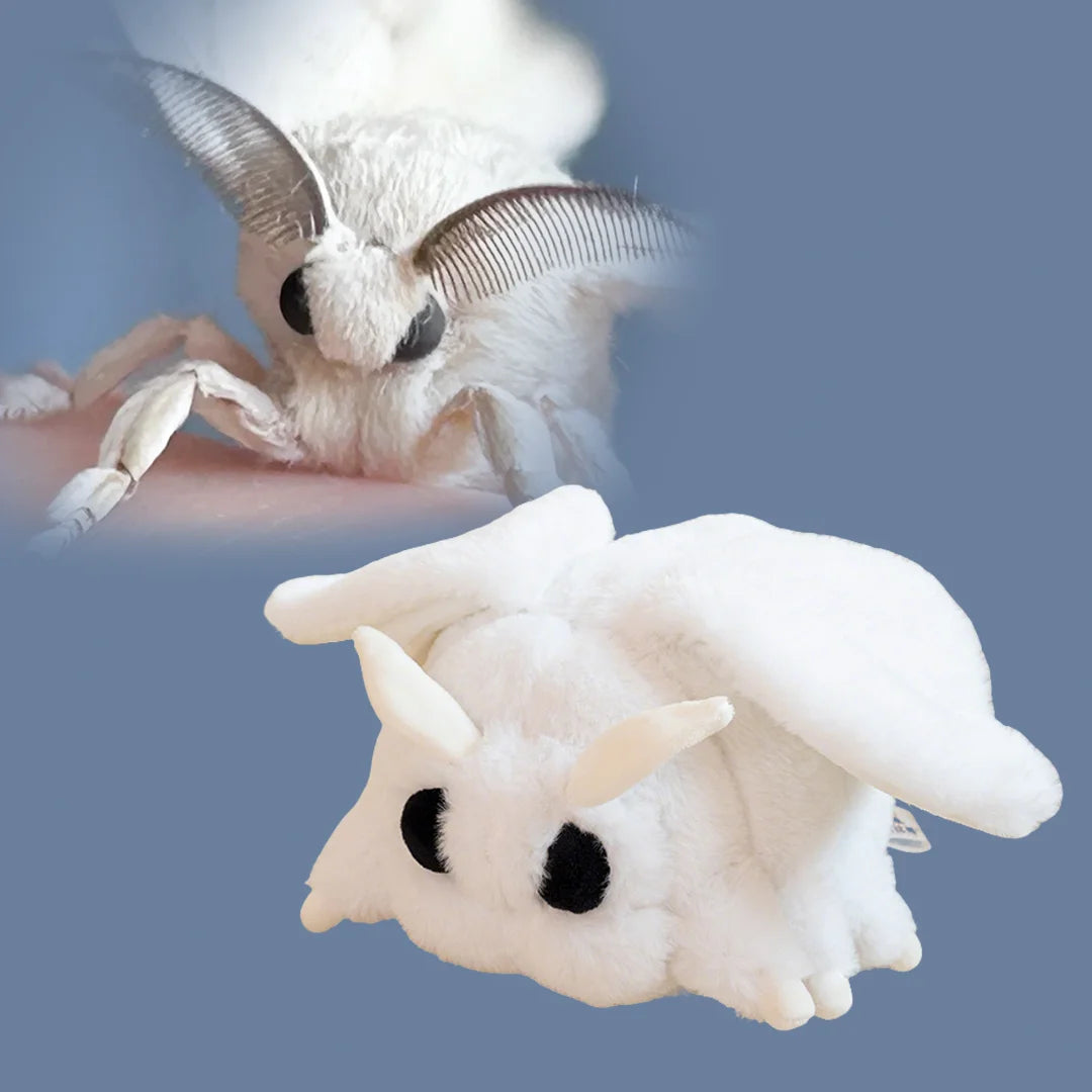 ふわふわ 可愛い 白い カイコガ ぬいぐるみ