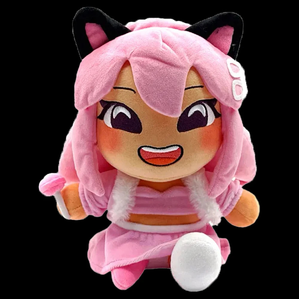 ふわふわピンクネコ耳ガールぬいぐるみ