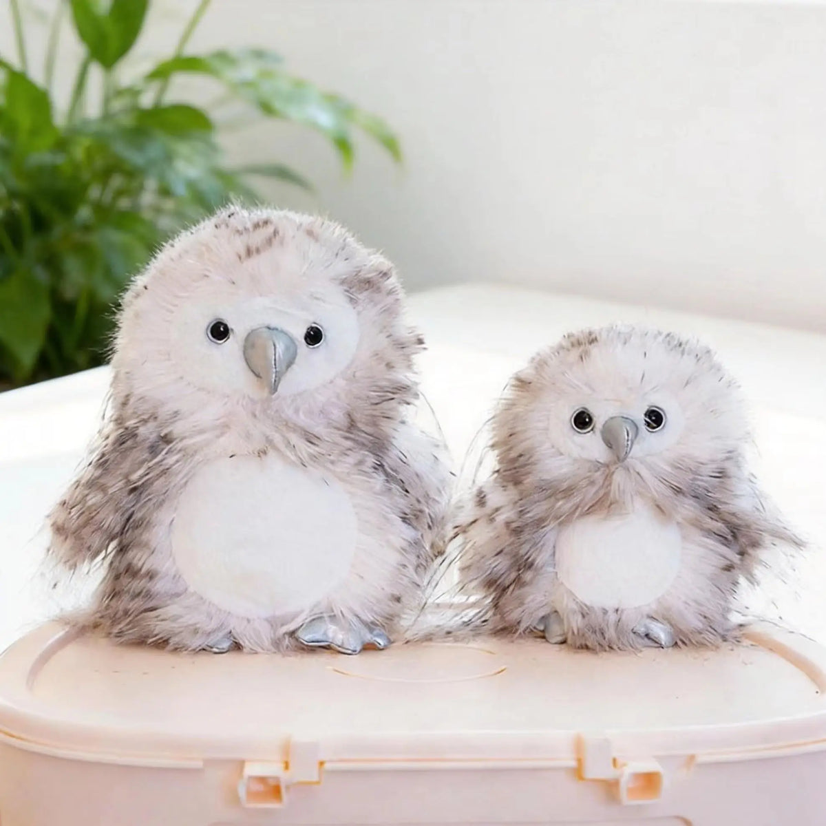 ふわふわ グレー&ホワイト シロフクロウ 親子 ぬいぐるみ セット