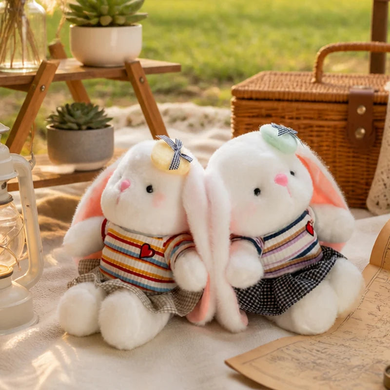 23cm Cute Rabbit Plush Toy Stuffed Animal Bunny Soft Doll Sleep Hug Pillow Kawaii Rabbit with Dress Gift for Girls