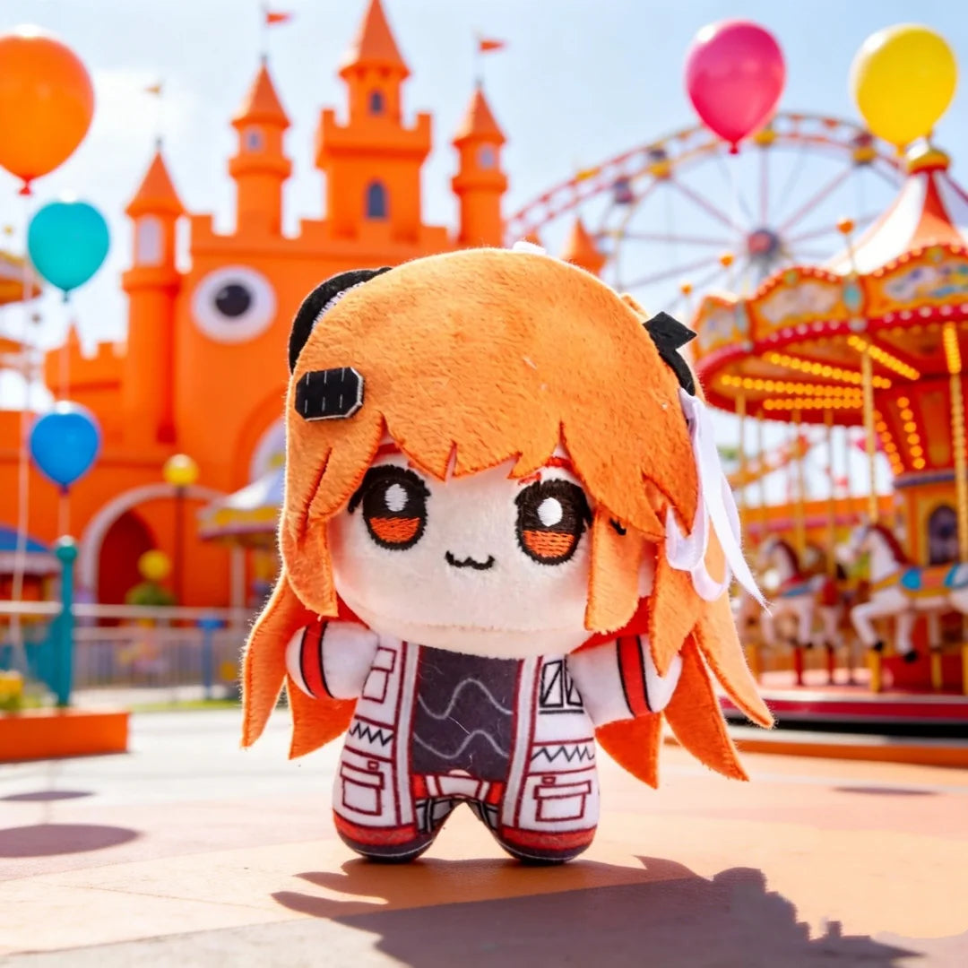 オレンジ髪のジャケットを着たちびキャラぬいぐるみ