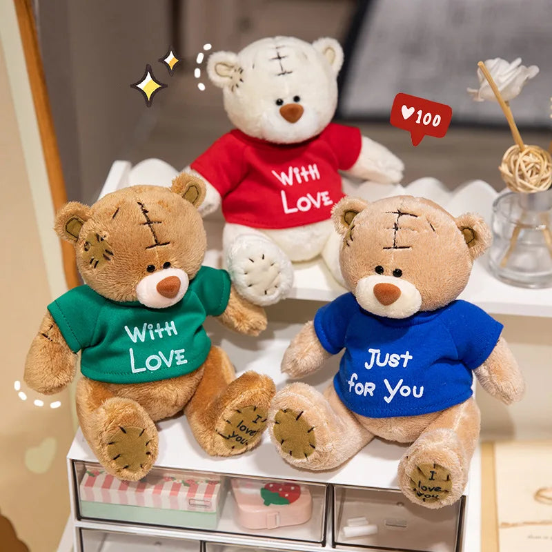 卒業祝い 縫い目入り テディベア 黒ガウン「I Love You」