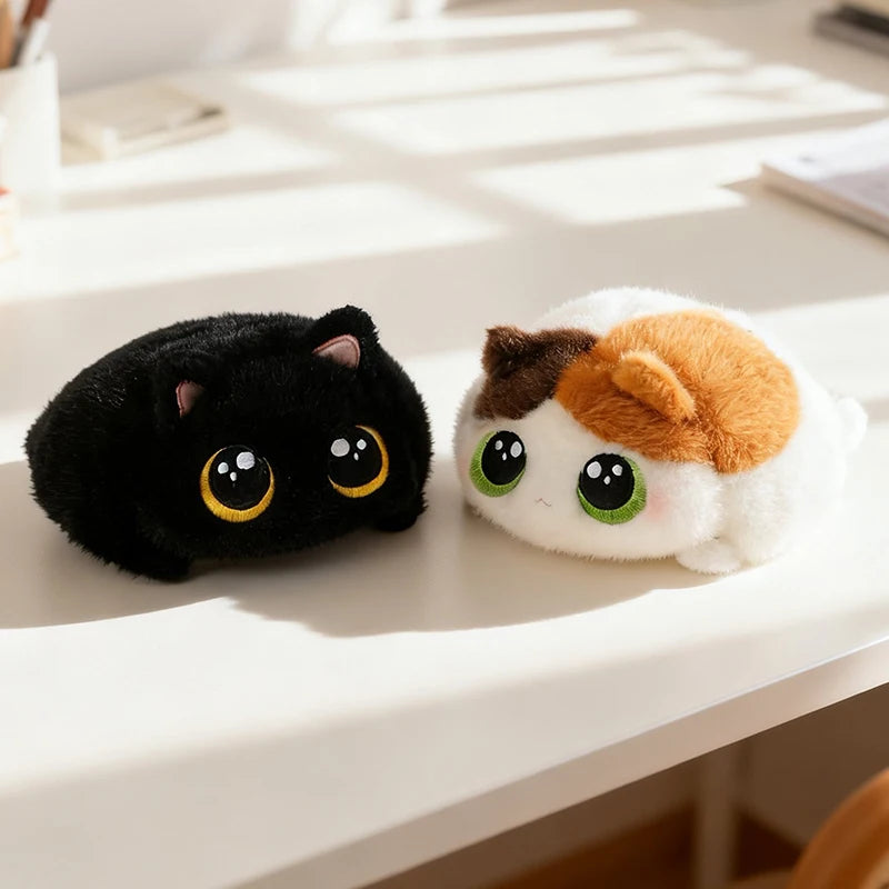 もこもこ ビッグアイ 猫 ぬいぐるみ ハンドウォーマー