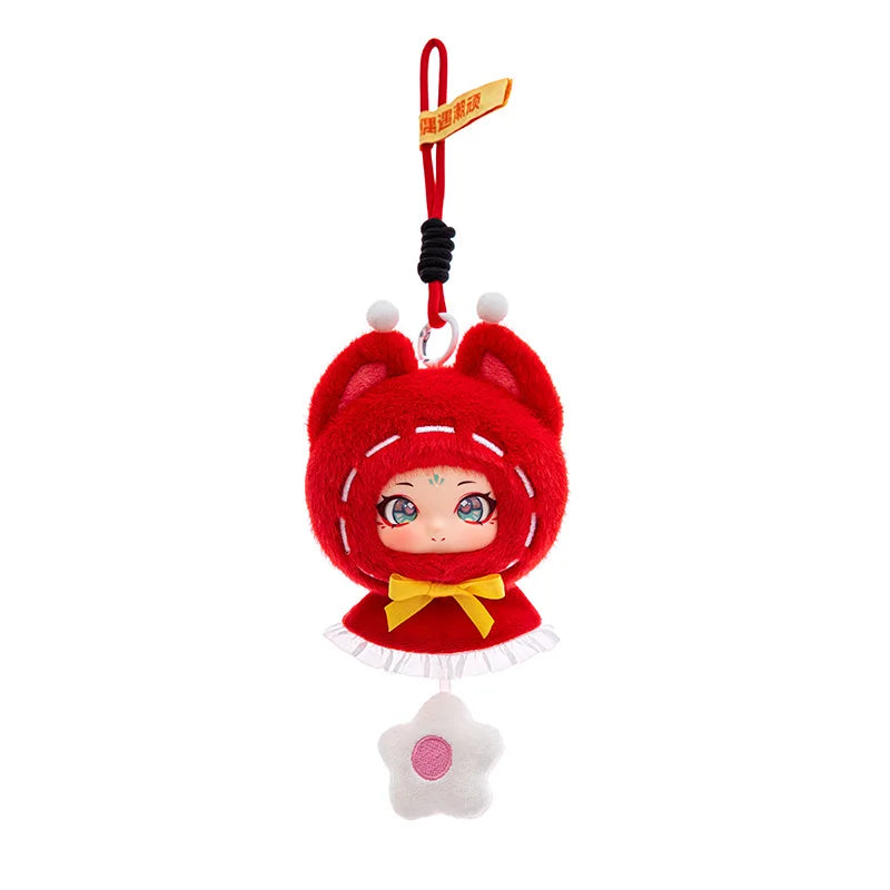 ふわふわ 可愛い 大きな瞳の ドール キーホルダー