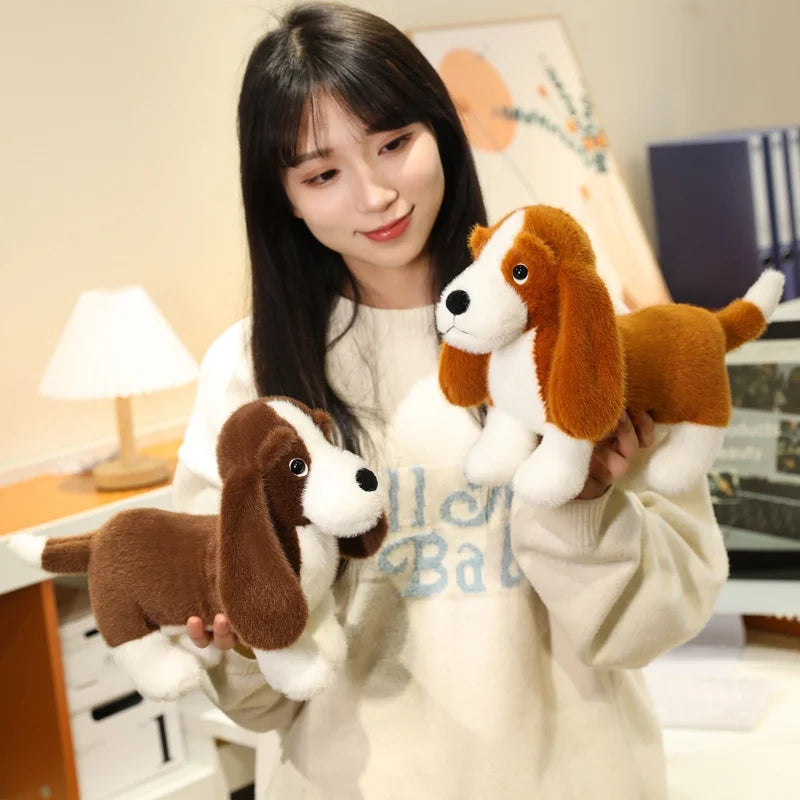 かわいい ふわふわ ビーグル子犬 ぬいぐるみ 茶白模様