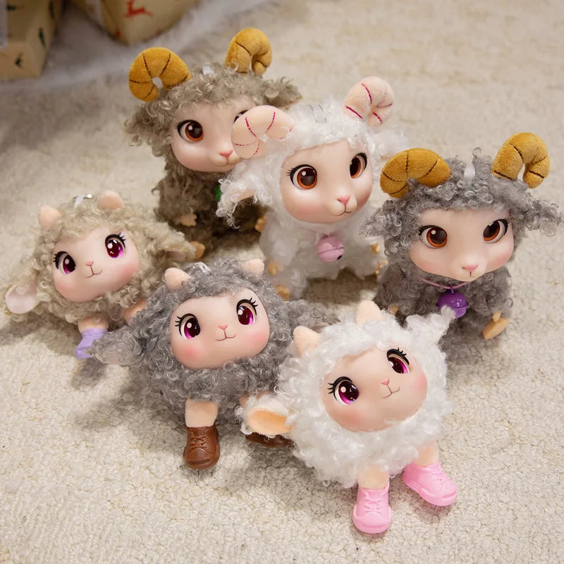 ぽっちゃり くりくり目 の もこもこ ひつじ ぬいぐるみ