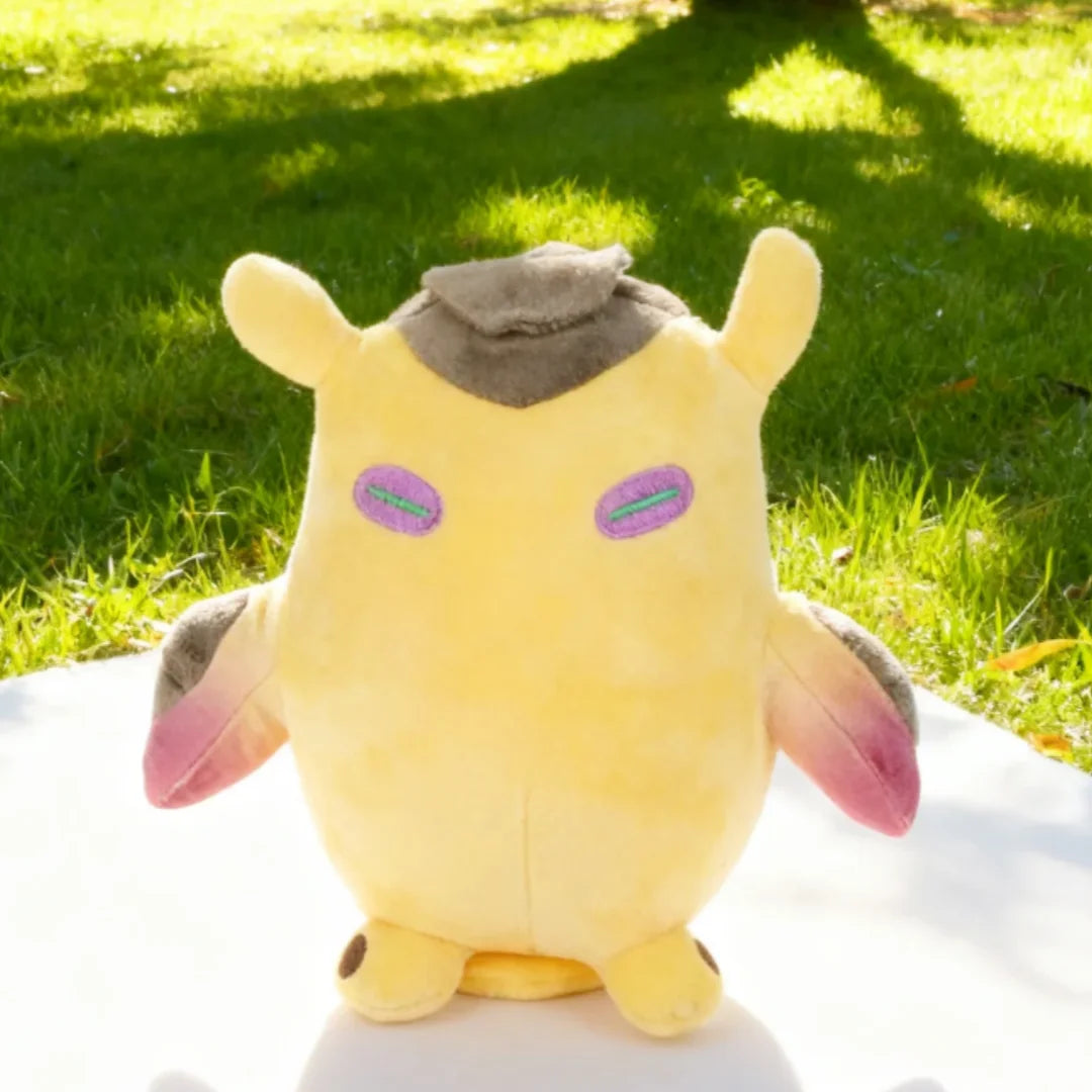 フワフワ 黄色い 体の 個性的 キャラクター ぬいぐるみ