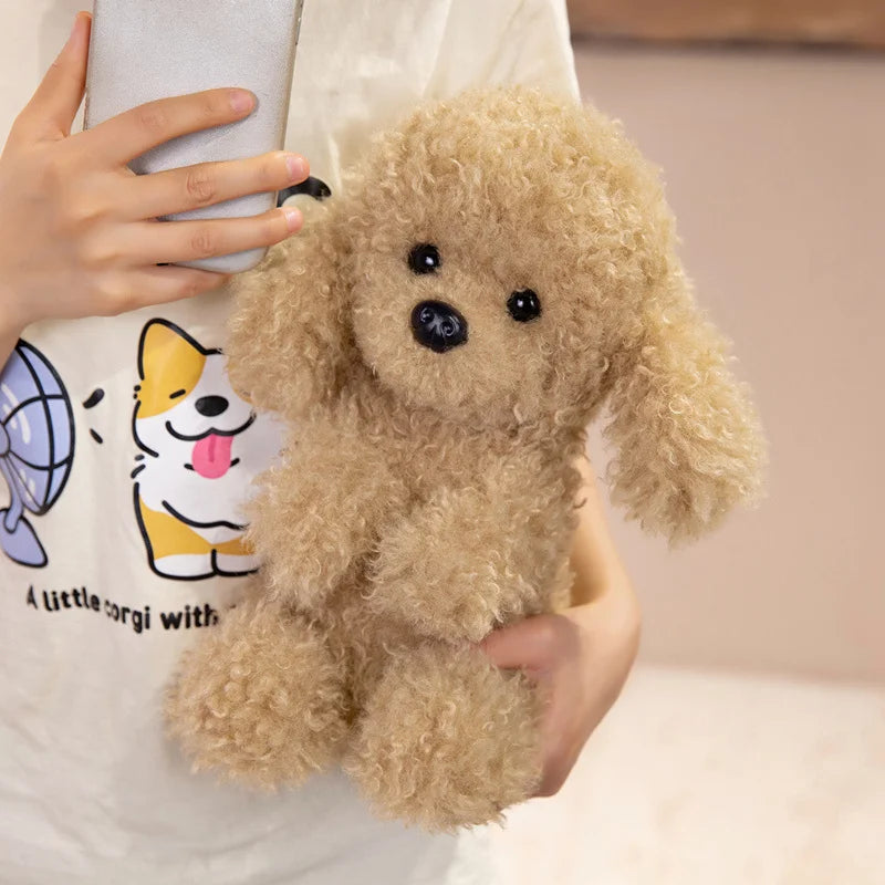 New 32CM Cute lifelikeTeddy Dog Plush Toy Curly Dog Doll Kawaii Simulation Dog To Send Christmas Birthday Gift