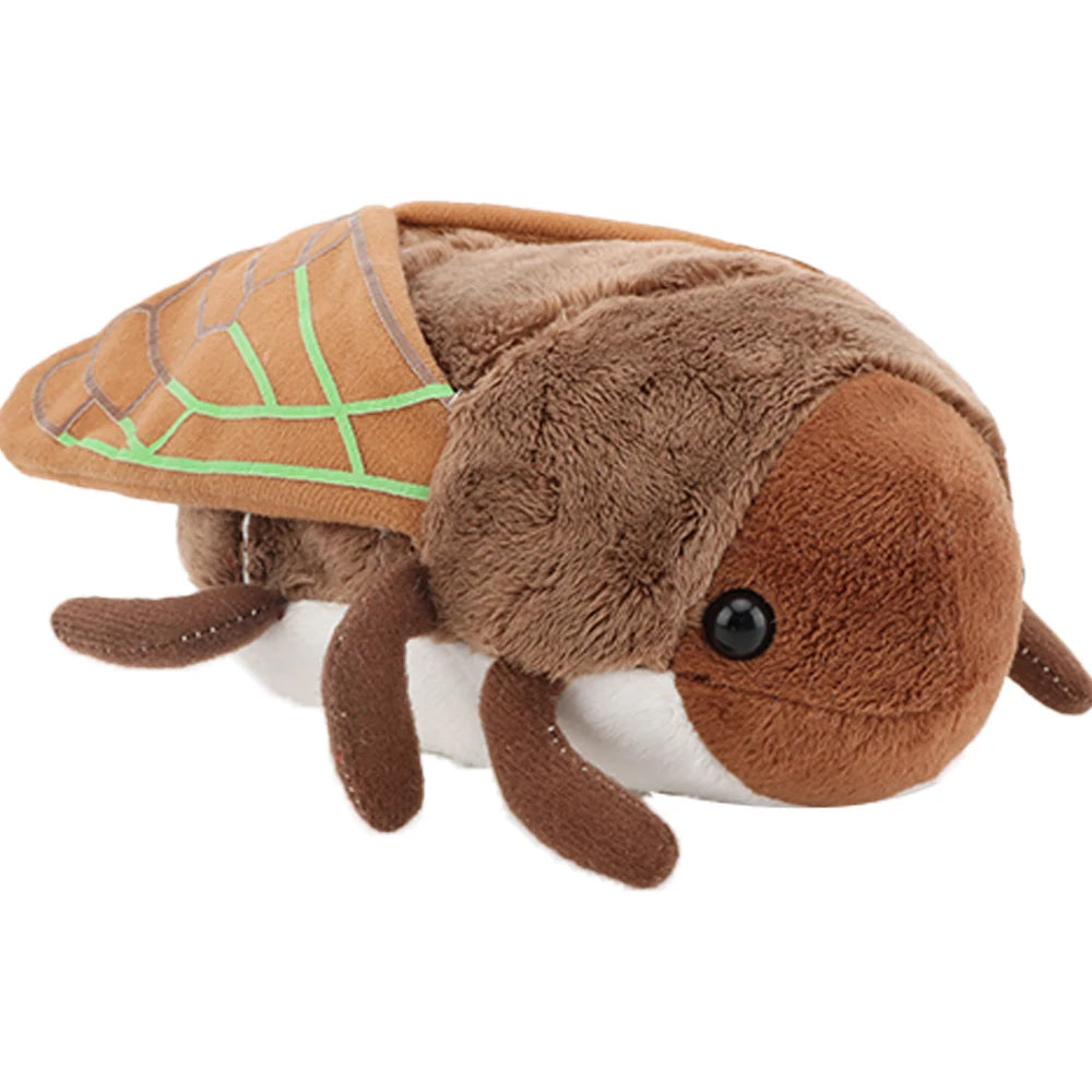 18cm Funny Creative Cartoon Insect Simulation Golden Cicada Plush Toy Brown Insect Soft Plush Toy Birthday Gift for Boy or Girls
