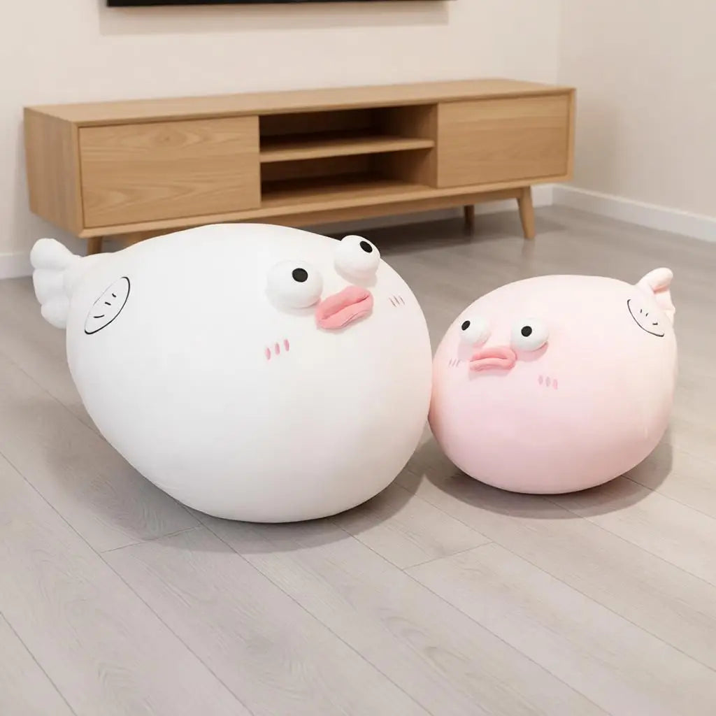 ふっくら可愛いお魚のぬいぐるみ ピンクと白 重ねて飾れる