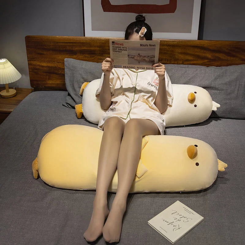 70/90cm Duck Long Pillow Stuffed Soft Cartoon Animal Chick Bolster Plushie Sleeping Leg Support Peluche Birthday Gift
