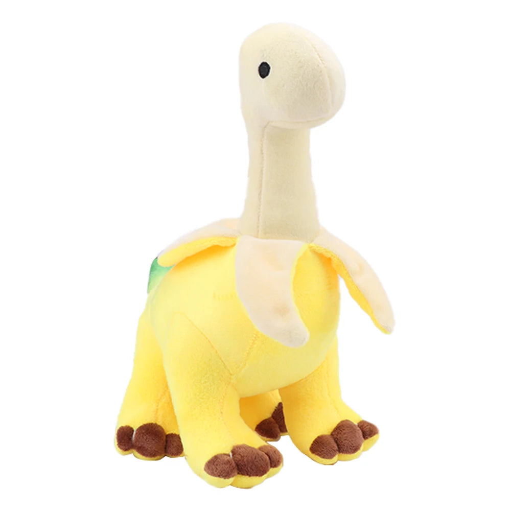 28cm Cute Peeled Banana Brontosaurus Plush Toy Soft Stuffed Dragon Animal Peeled Banana Brontosaurus Toy for Kids Birthday Gift