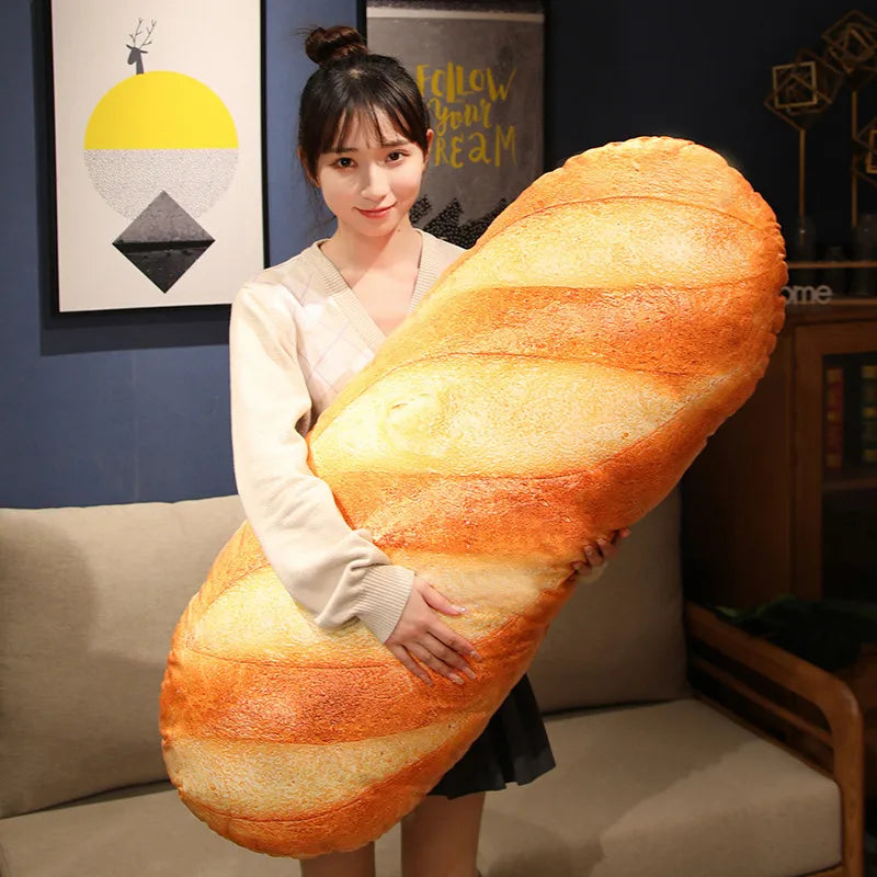 Soft French Bread Plush Pillow Stuffed Printing Images Food Plushie Peluche Party Prop Decor Sleeping Companion Man Gift