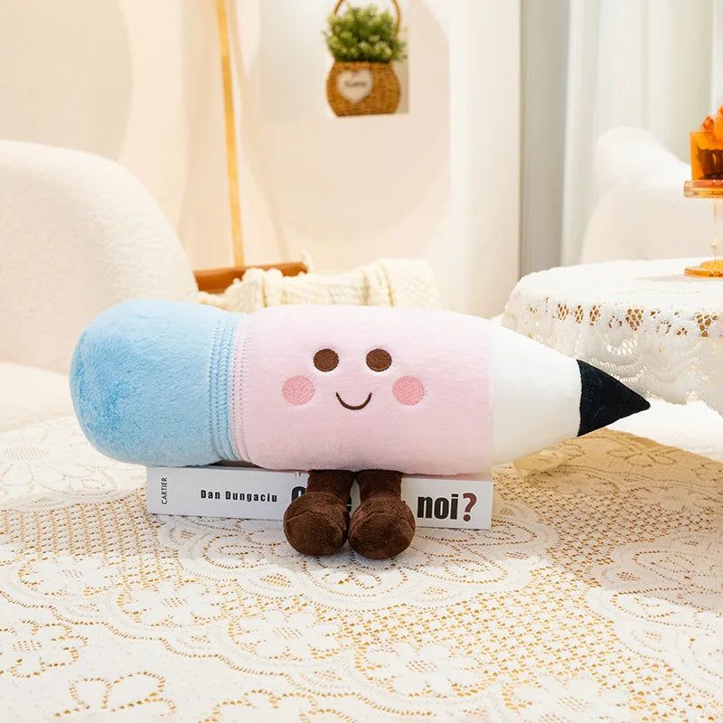 ふわふわ笑顔のパステル文房具ぬいぐるみ