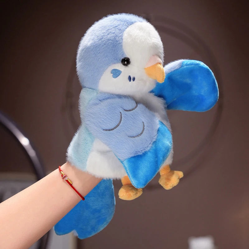 20cm Cute Bird Plush Toys Parrot Cosplay Plush Doll Educational Baby Toys Kawaii Cockatiel/Budgerigar/Monk Parakeet Hand Puppet